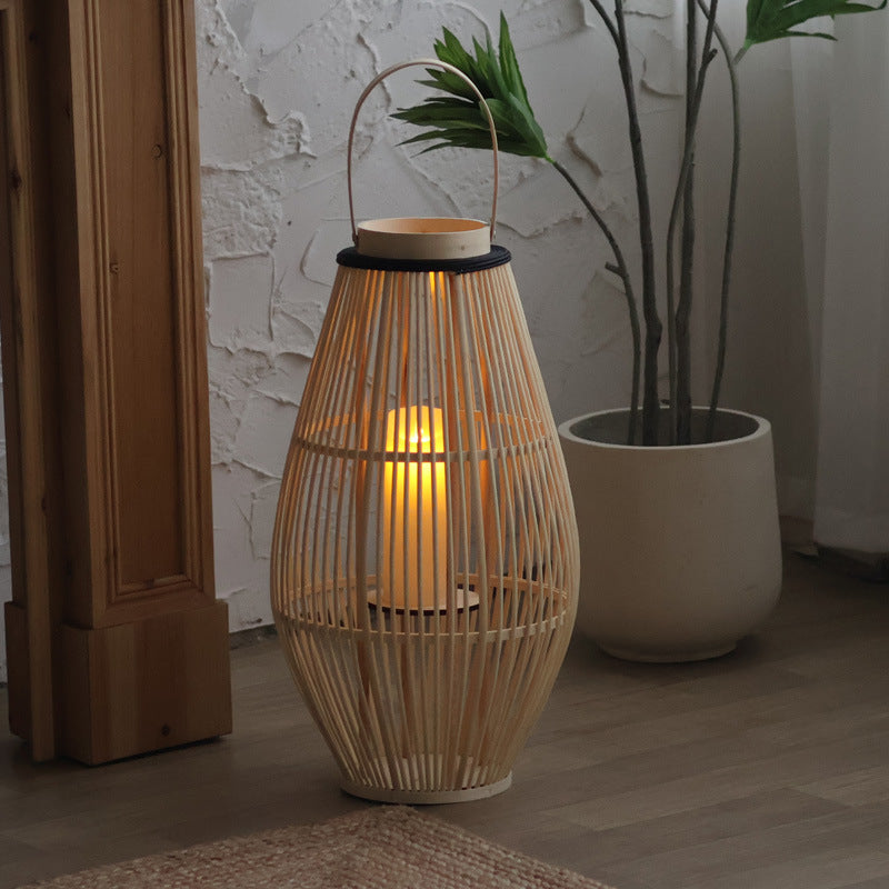 Gulvlampe med lysestage