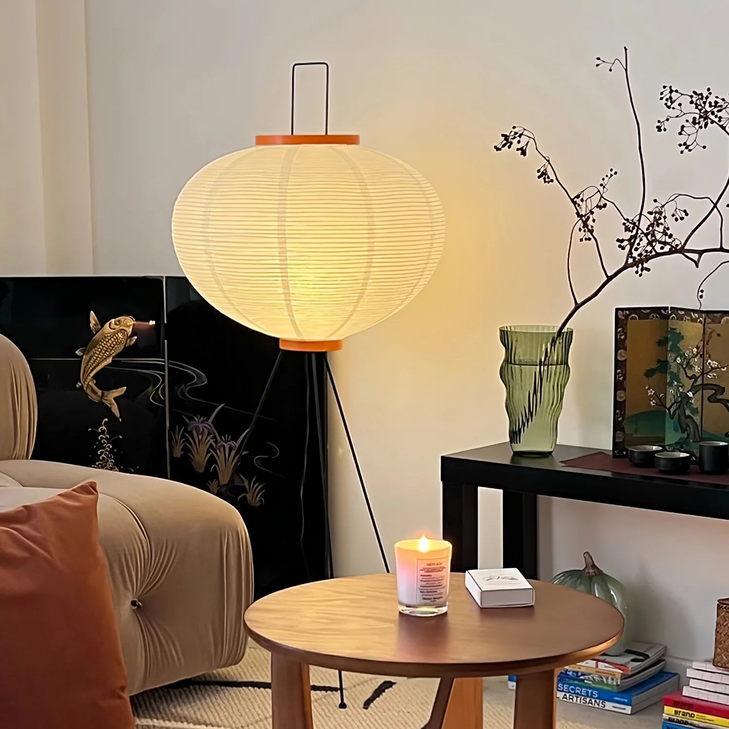 Gulvlampe af rispapir