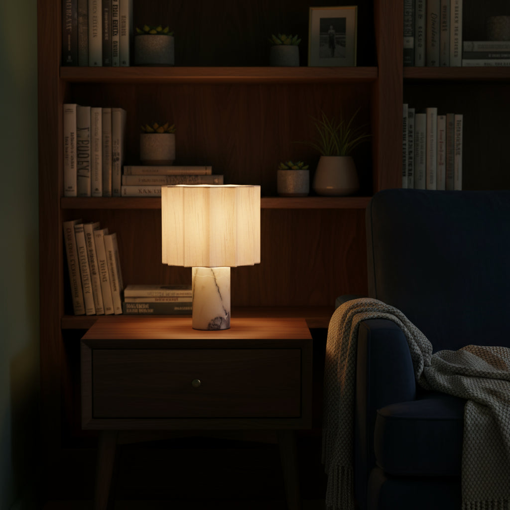 Mirna bordlampe i marmor