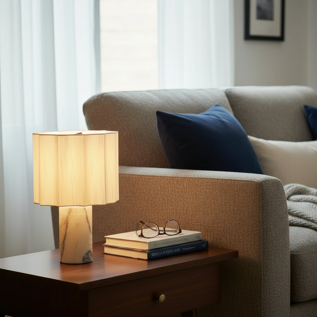 Mirna bordlampe i marmor