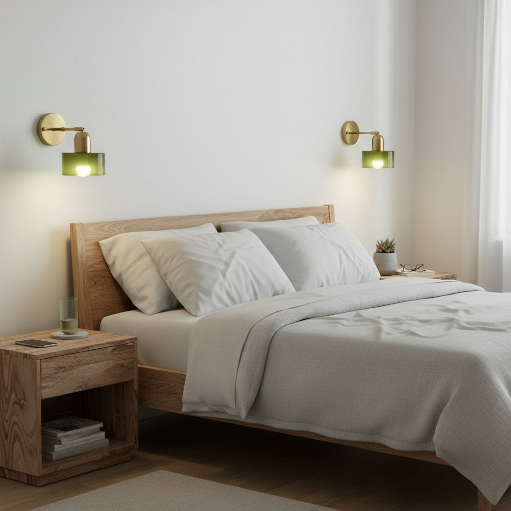 Bauhaus-væglampe i farvet glas