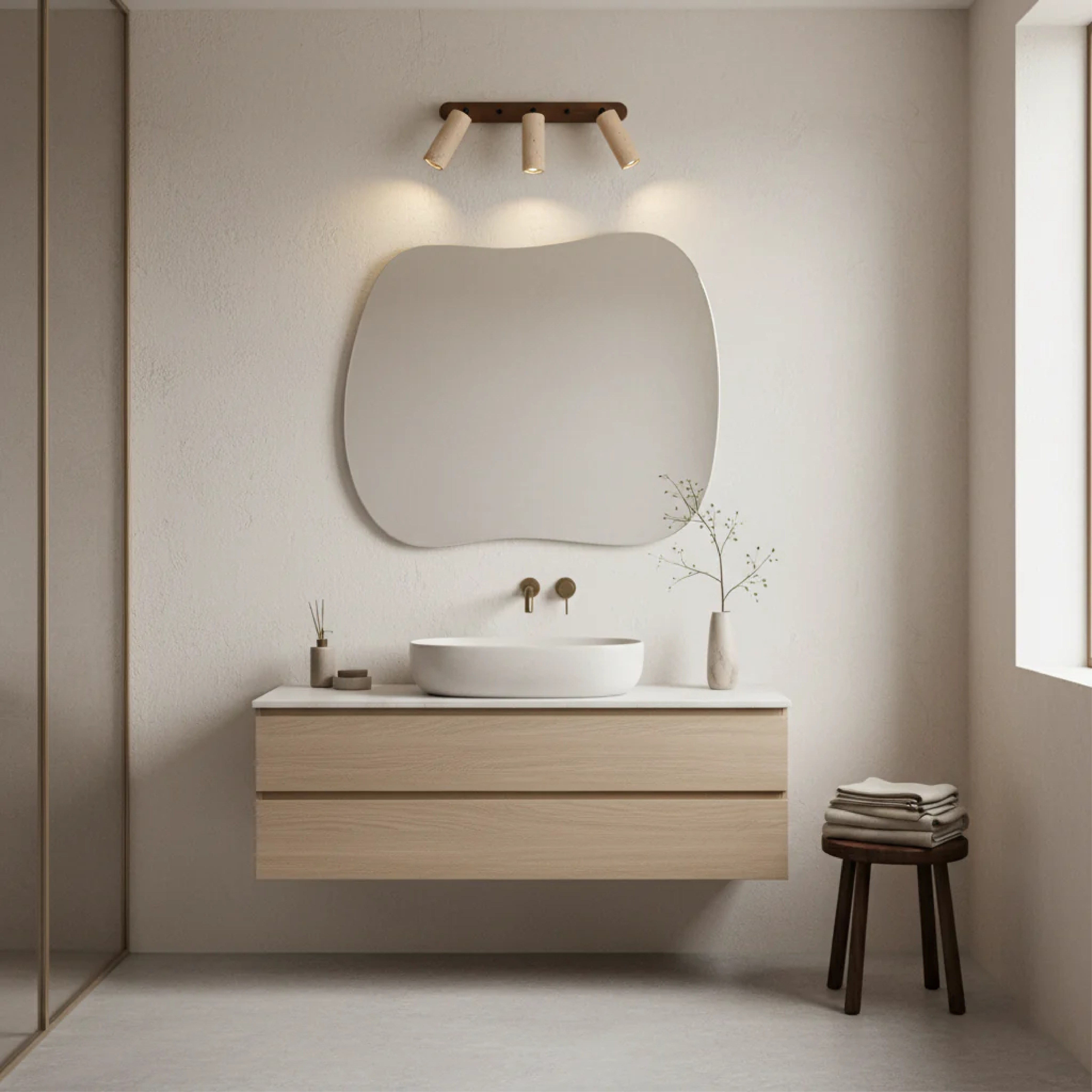 Travertin drejelig væglampe