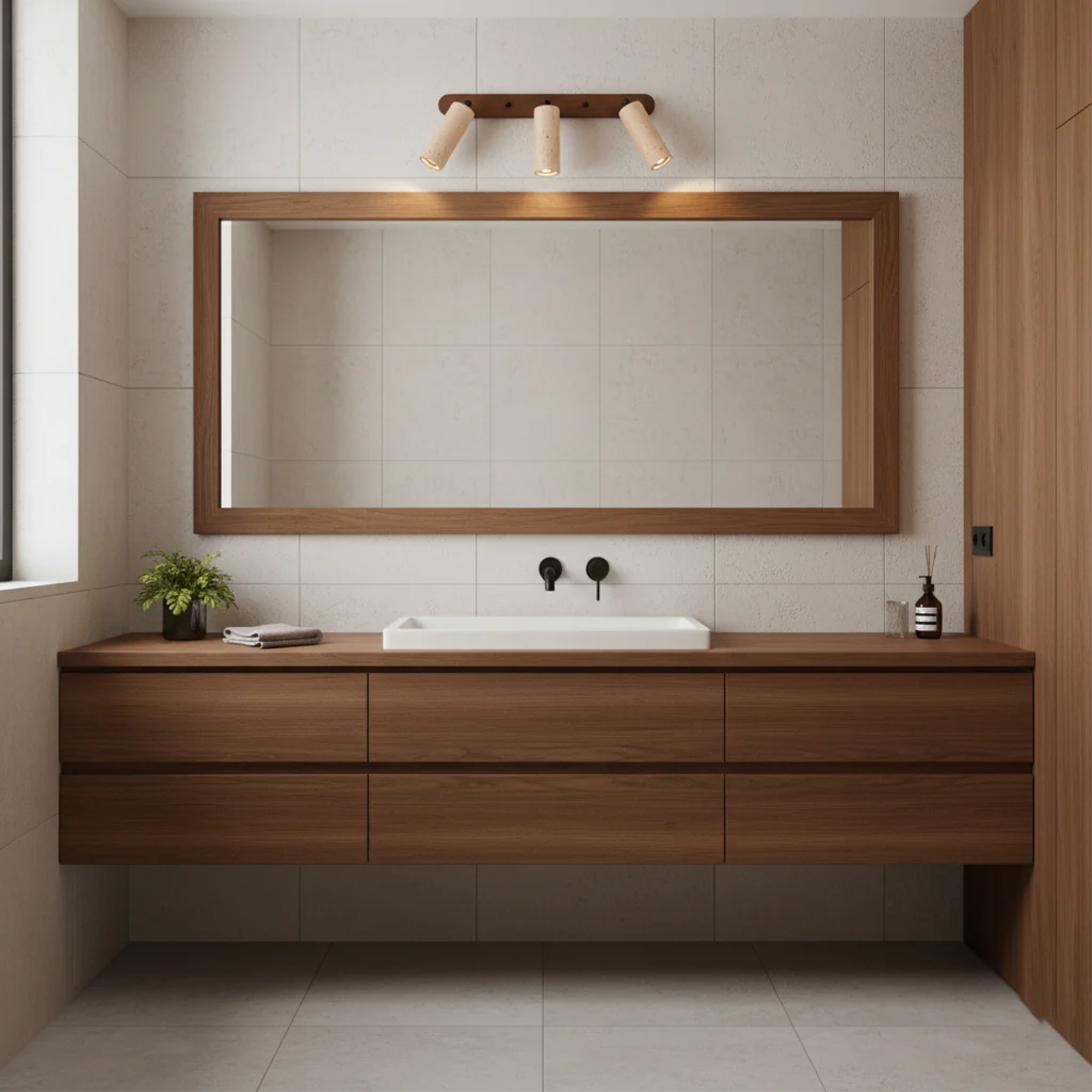 Travertin drejelig væglampe