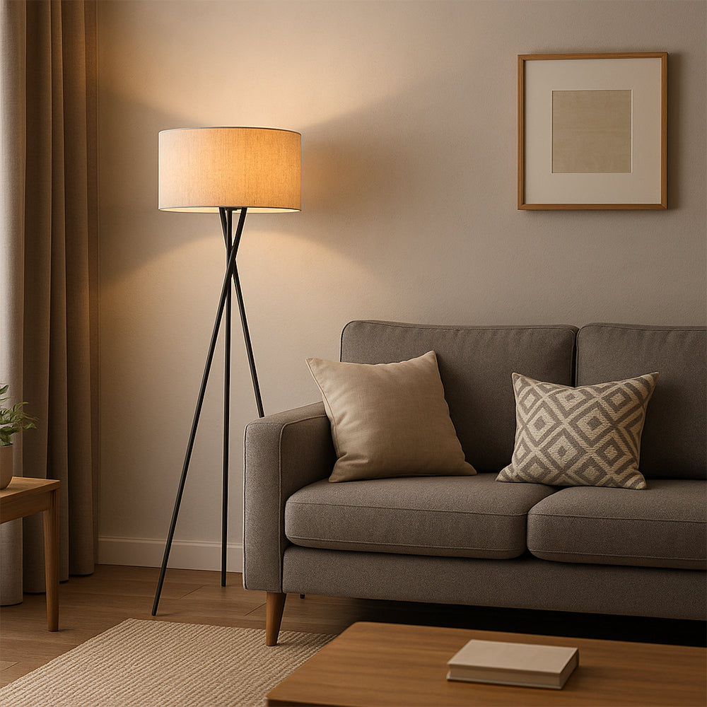 Gulvlampe i silke
