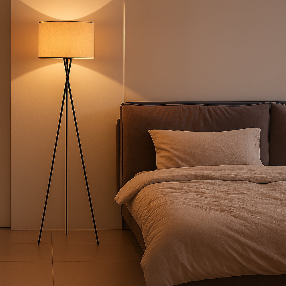 Gulvlampe i silke