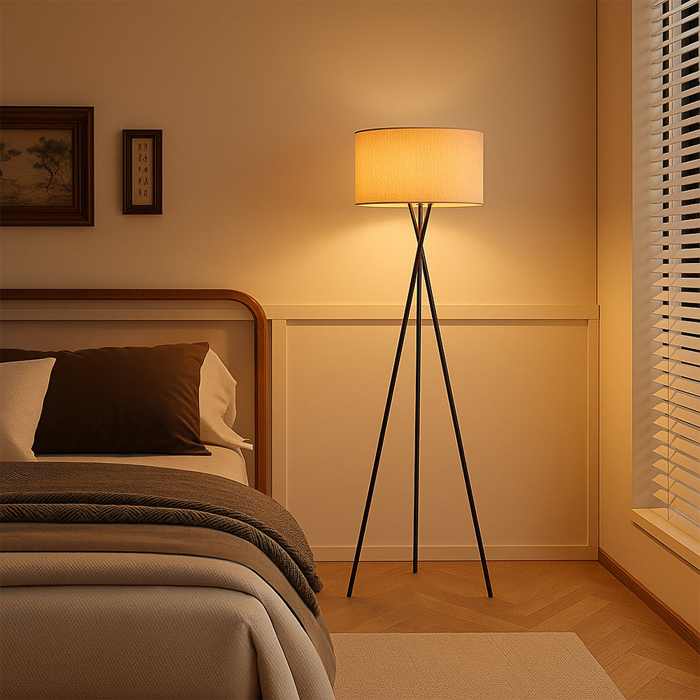 Gulvlampe i silke