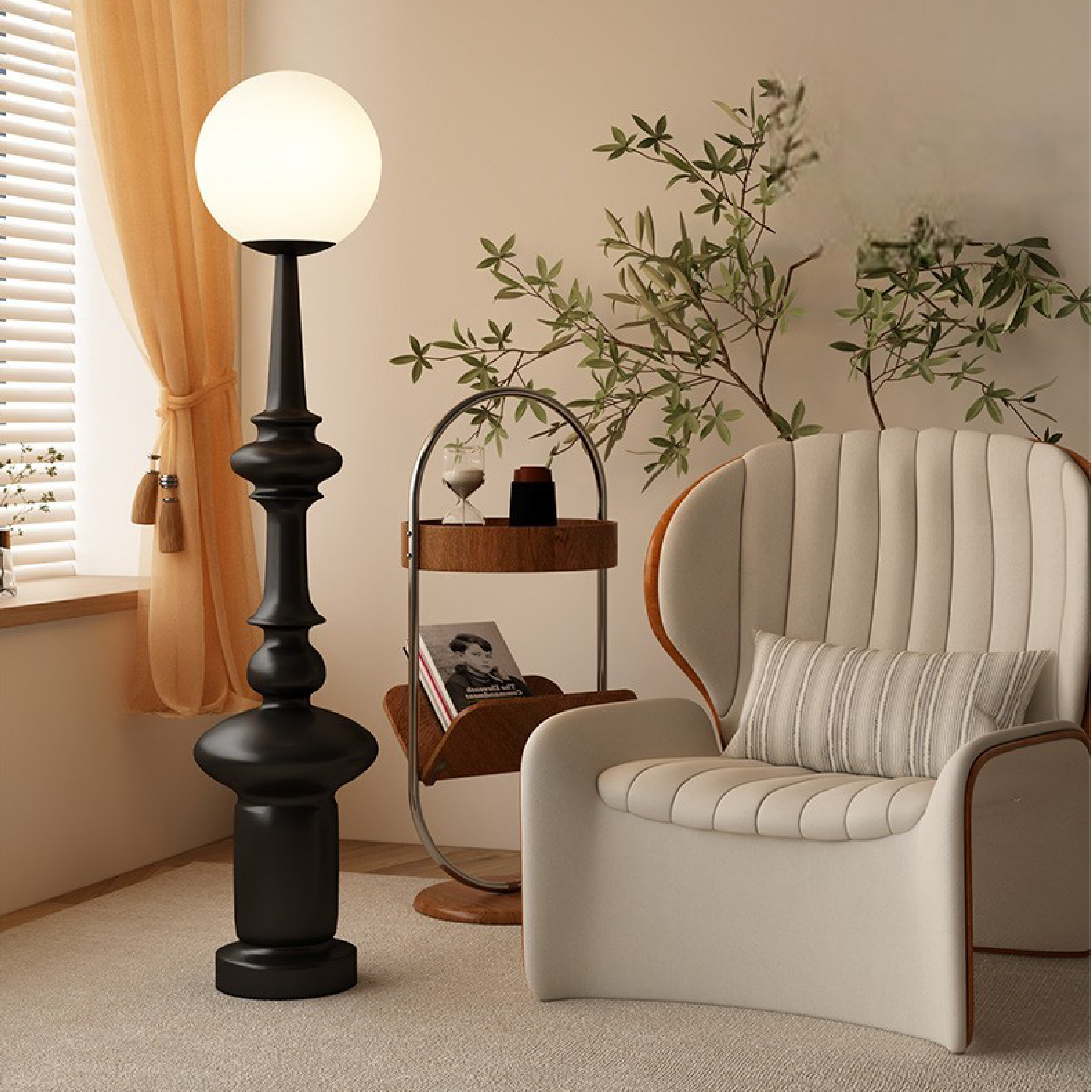 Bauhaus sort gulvlampe