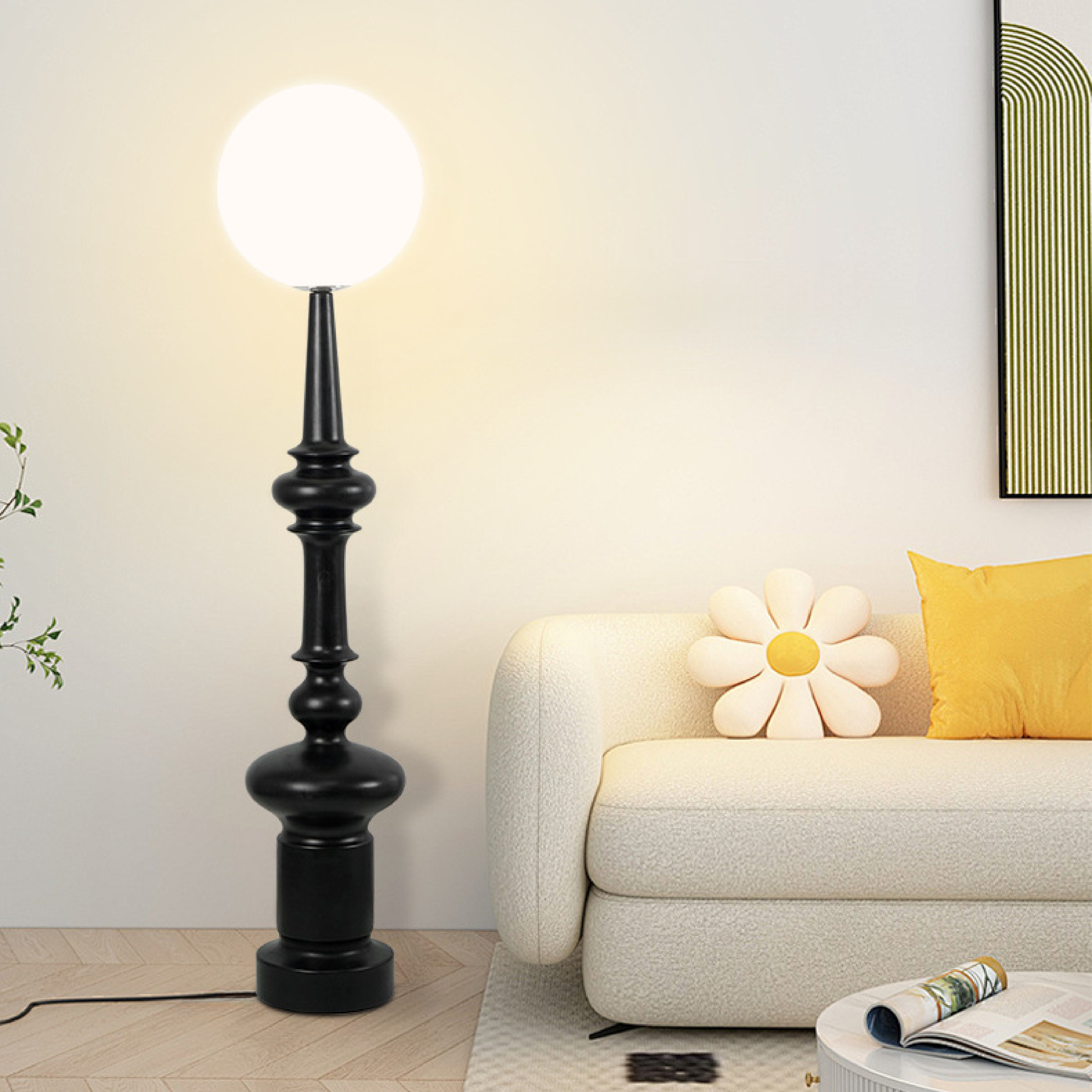 Bauhaus sort gulvlampe