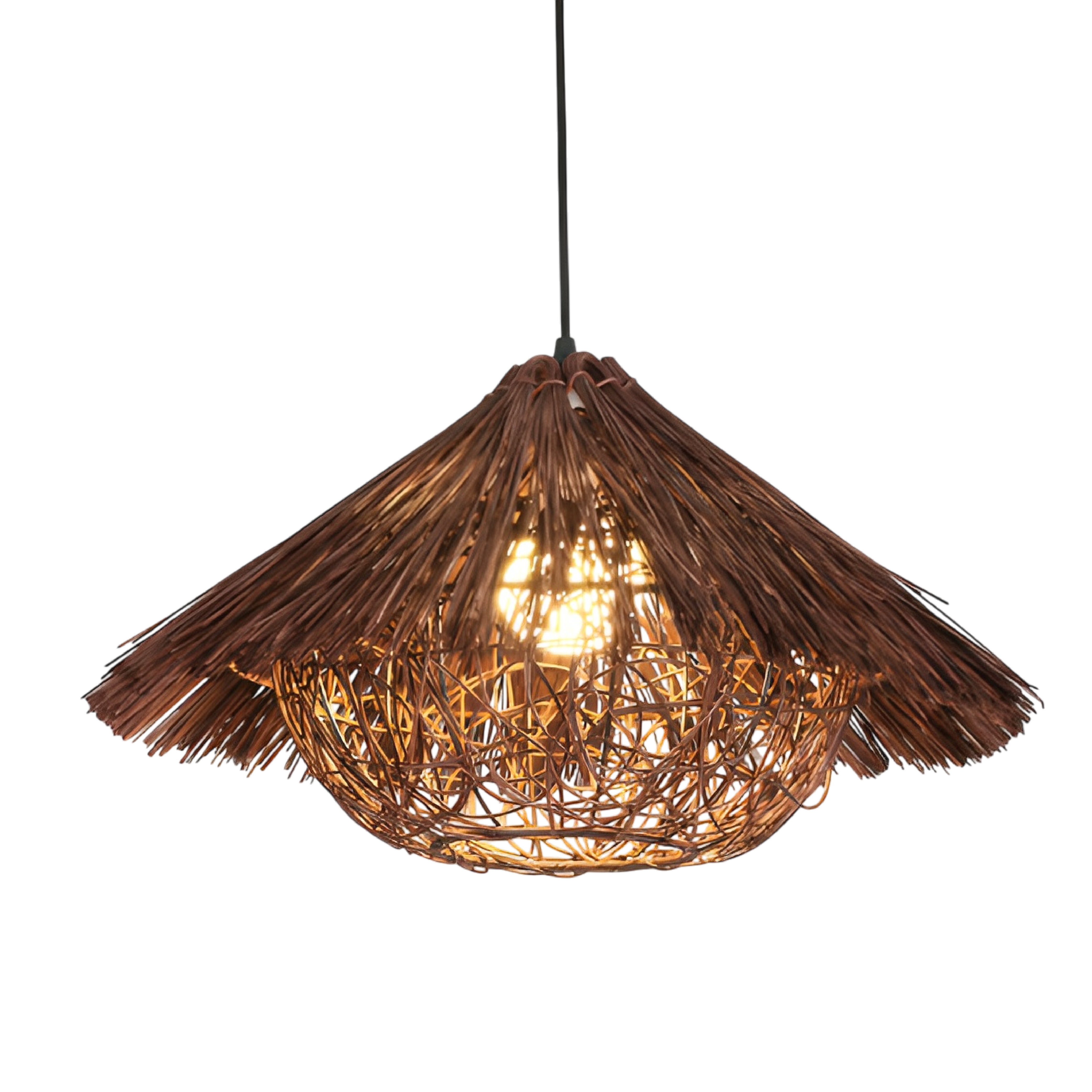 Hansi Rattan Bambus Pendel Lampe